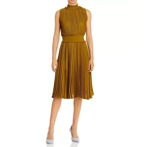 Nanette LePore Silky Accordian Shiny Golden Yellow - Picture 1 of 8